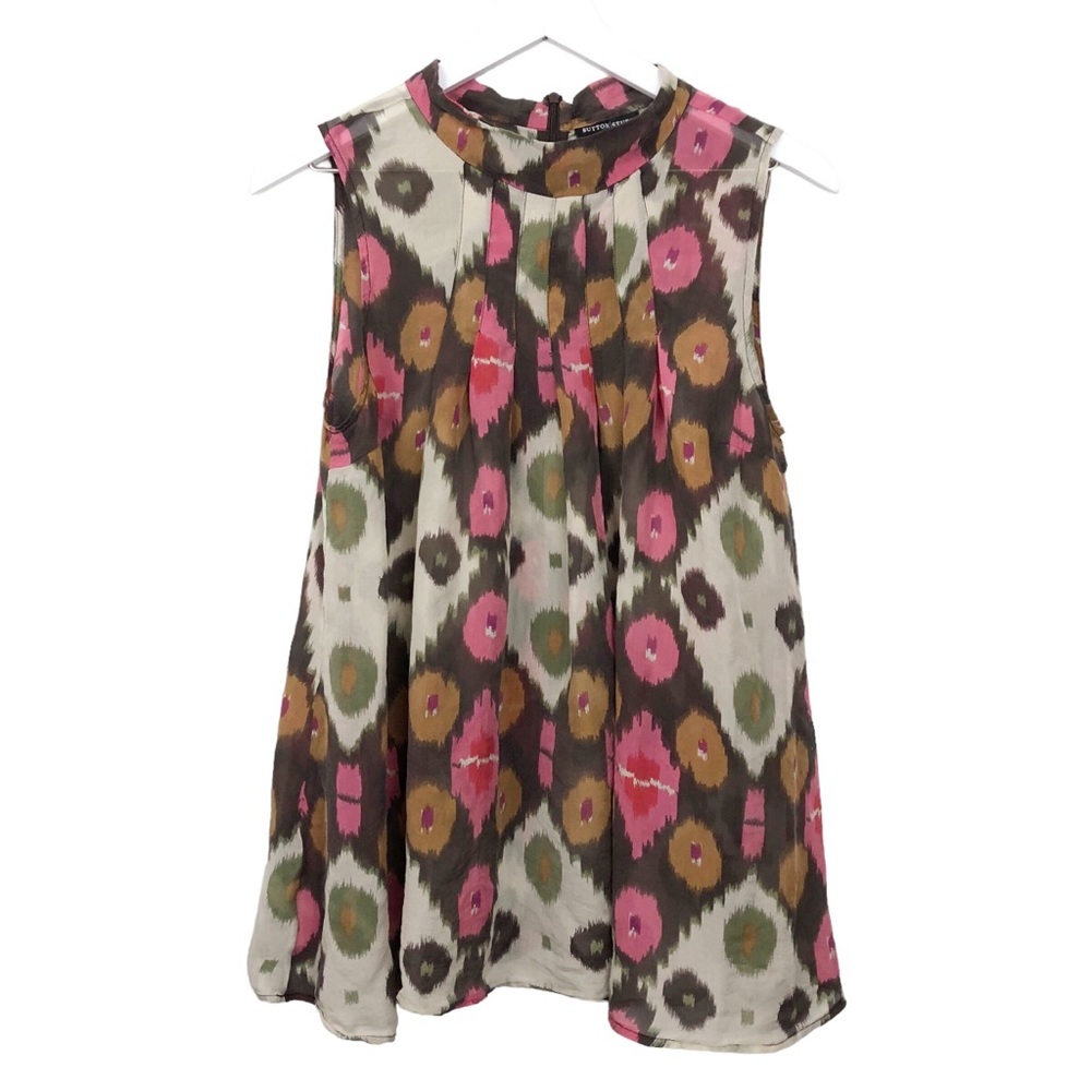 Sutton Studio Sheer 100% Silk Sleeveless‎ Blouse